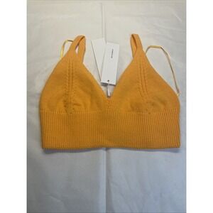 525 America Women's Yellow Marigold Knit Bralette NWT Size S  cottagecore